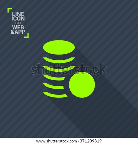 Coins isolated minimal single flat icon. Money line vector icon for websites and mobile minimalist flat design.