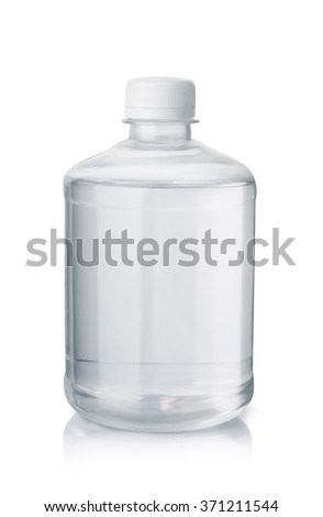 Bottle of paint thinner isolated on white Royalty-Free Stock Photo #371211544
