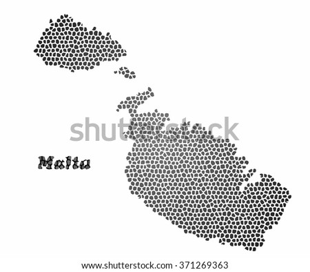 Concept map of Malta, vector design Illustration.