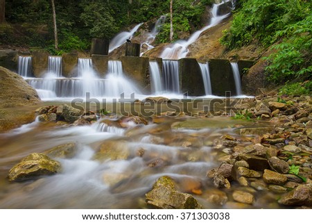 Waterfall at Kanching forest, Selangor, Malaysia Royalty-Free Stock Photo #371303038