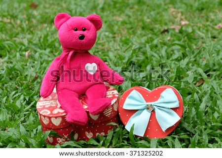 teddy bear with heart box