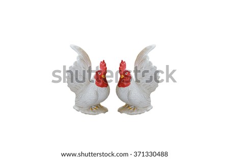 Ceramic Chicken isolated on white background 