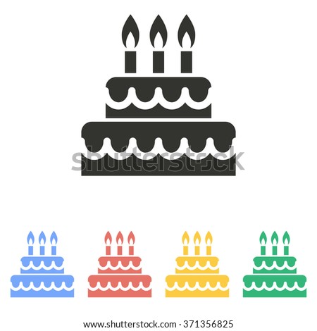 Cake  icon  on white background. Vector illustration.
