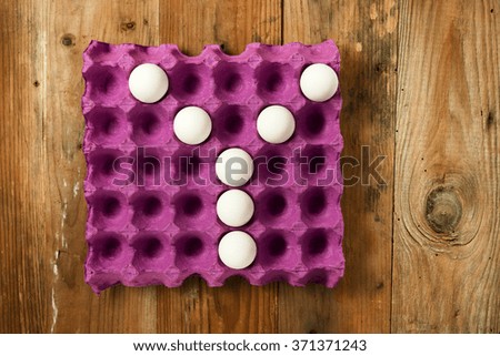 A letter Y from the eggs in paper tray for food or nutrition concept