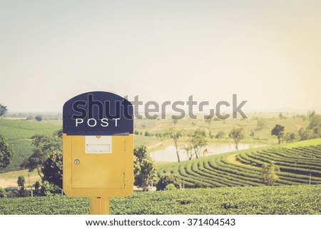 retro style picture of postbox