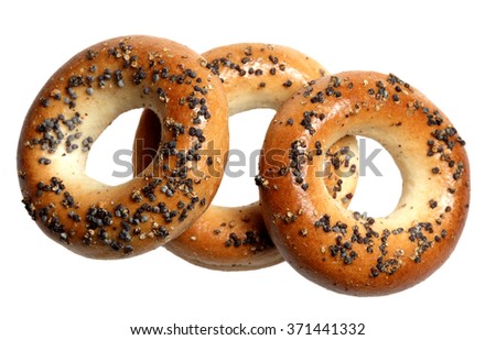 Bagels with poppy it is isolated on a white background 