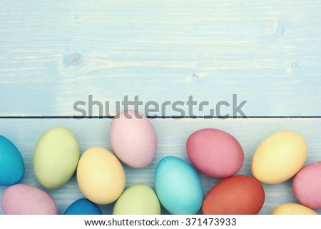 Colorful easter eggs at the lower section