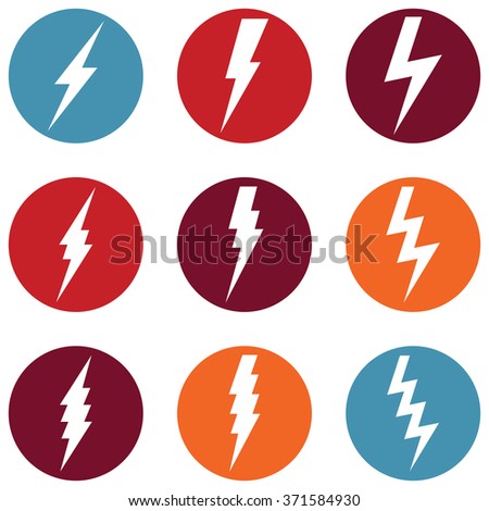 Vector Set of Thunder Lighting Icons