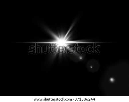 digital lens flare in black background 