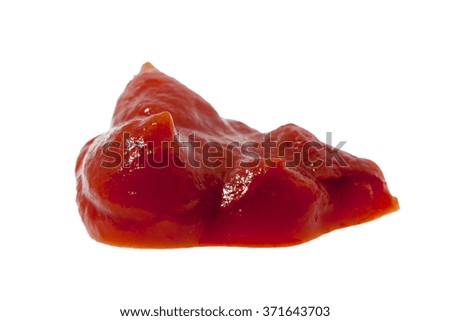   isolated on white background red hot ketchup