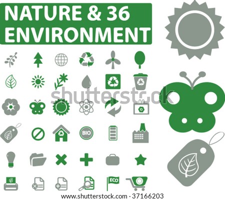 36 nature & environment icons. vector