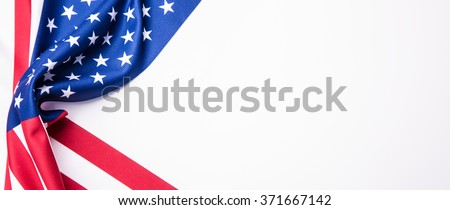  Banner with american  flag. 
