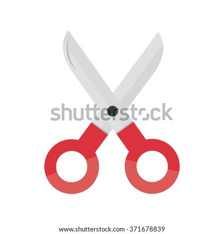 flat Vector icon - illustration of Scissors icon isolated on white
