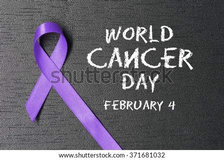 Lavender ribbon. World cancer day concept. 