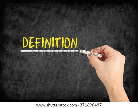 Definition - hand writing text on chalkboard
 Royalty-Free Stock Photo #371690497