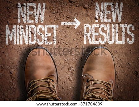 Top View of Boot on the trail with the text: New Mindset - New Results