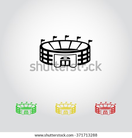 Stadium sign icon, vector illustration. Flat design style