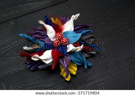 artificial flowers made of colored leather handmade
