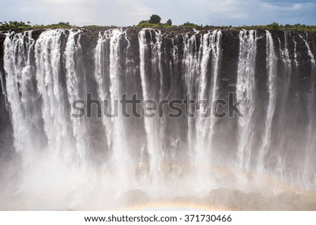 Rainbow over the Victoria Falls, boarder of Zambia and Zimbabwe. UNESCO World Heritage