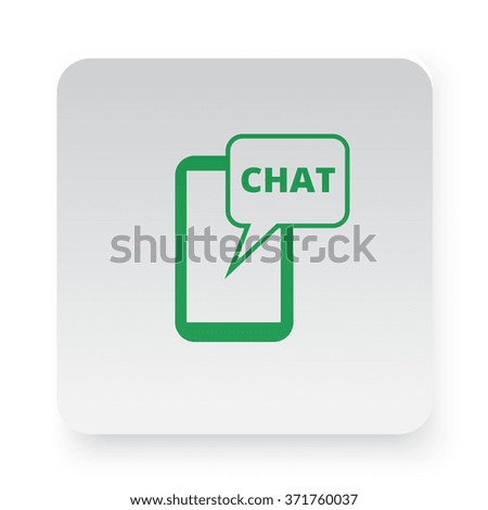 Green Chat icon on white app button