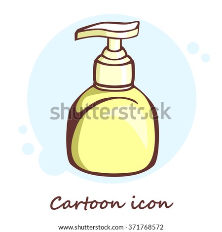 Cartoon icon of lotion in doodle style. Vector illustration