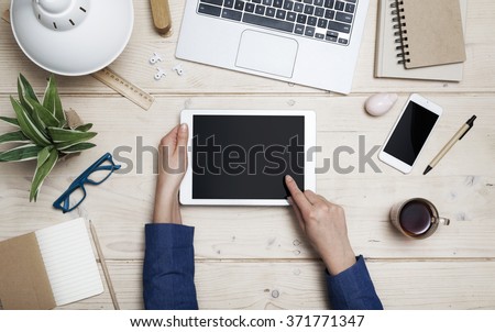 Tablet header image Royalty-Free Stock Photo #371771347
