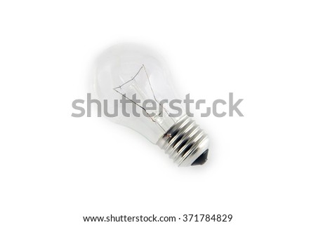 Light bulb, isolated, Realistic photo image. Top image.