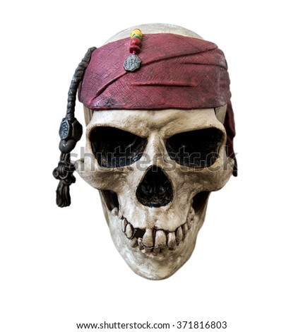 Pirate skull, isolated on white background
