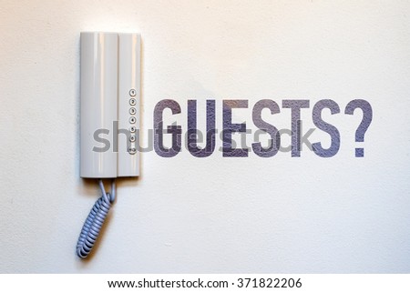 Intercom with insctiption "guests" , isolated