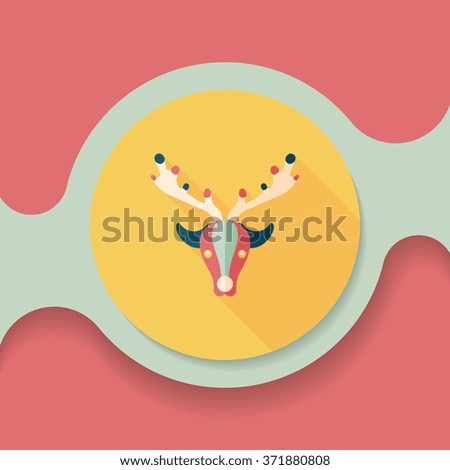 Reindeer flat icon with long shadow, eps10