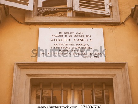 In this house the Italian composer, pianist and music director Alfredo Casella was born in 1883 vintage