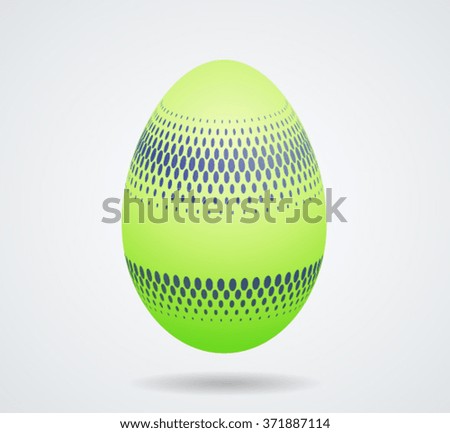 Easter Egg with Halftone Dots. vector illustration