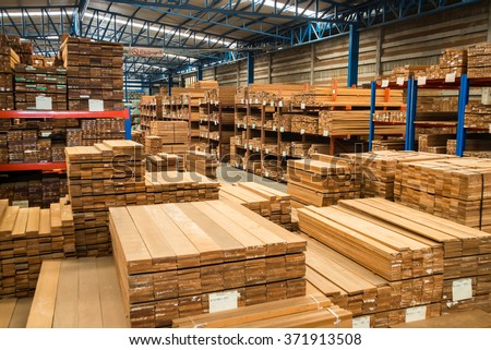 timber in warehouse Royalty-Free Stock Photo #371913508