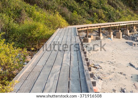 wood bridge walk way