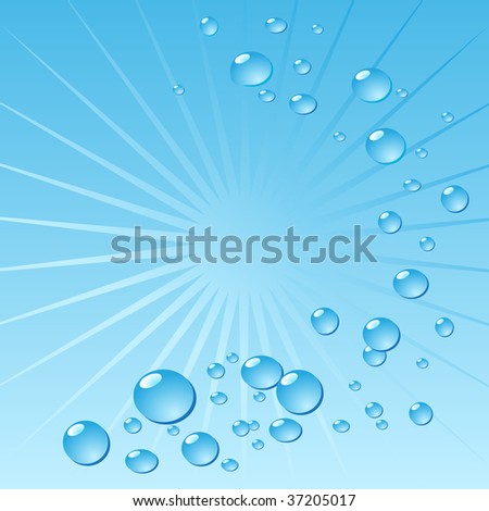 Air bubbles in water, shiny background. Vector