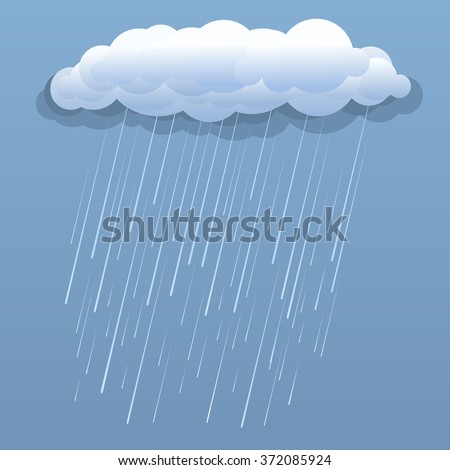 Rain cloud vector blue illustration isolated  Royalty-Free Stock Photo #372085924