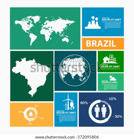 brazil map infographic