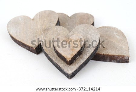 Wooden decorative hearts