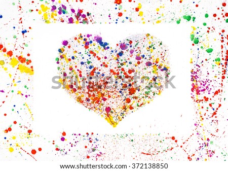 Watercolor heart frame