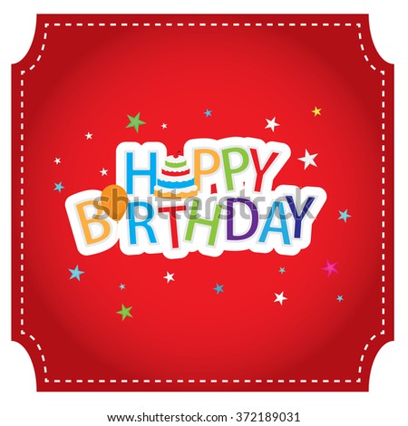 Colored background with text and stars for a birthday