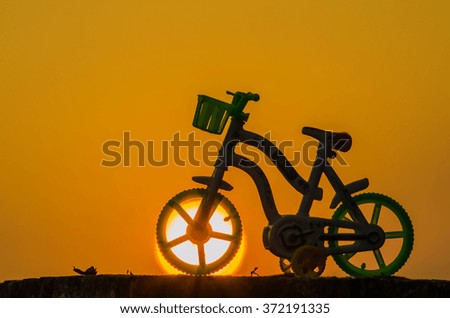 bike silhouette in sunrise
