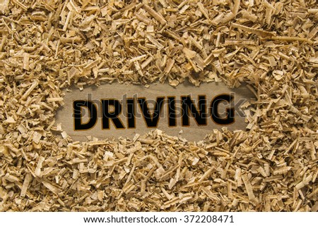 DRIVING word on wood