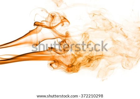 movement of orange smoke,  
