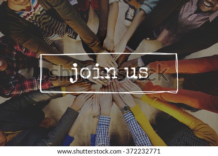 Join Us Team Recruitment Register Membership Hiring Concept Royalty-Free Stock Photo #372232771