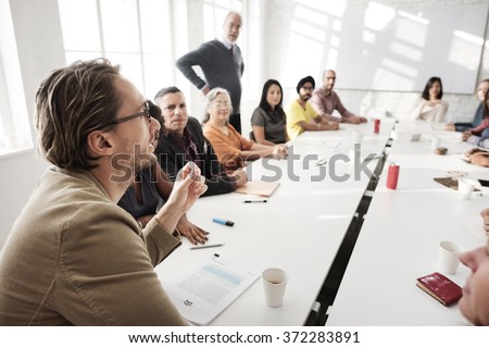 Meeting Discussion Talking Sharing Ideas Concept Royalty-Free Stock Photo #372283891