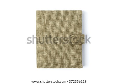 Green wallet(bag) cover for money, passport, paper closeup isolated white.