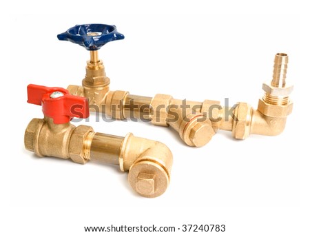 Water pipes on a white background