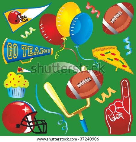 Football Party Clip Art Icons