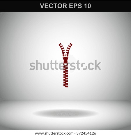 Zipper vector icon. Open.