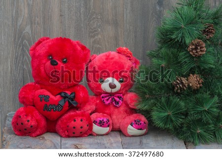 red teddy bear on Valentine's Day